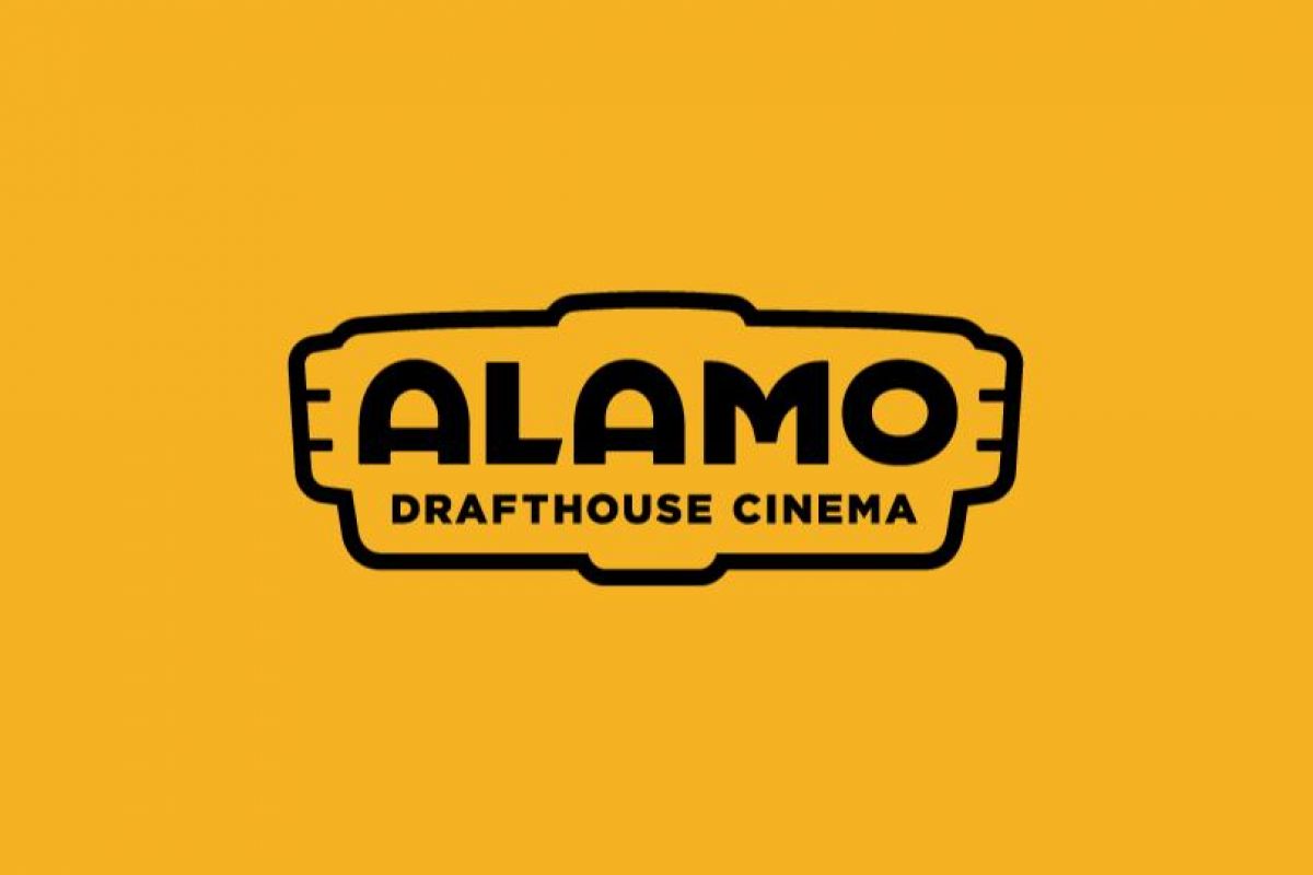 Optima Lakeview® Apartments in Chicago, IL Alamo Drafthouse Cinema logo in black on a yellow background, highlighting Wrigleyville’s unique moviegoing experience.