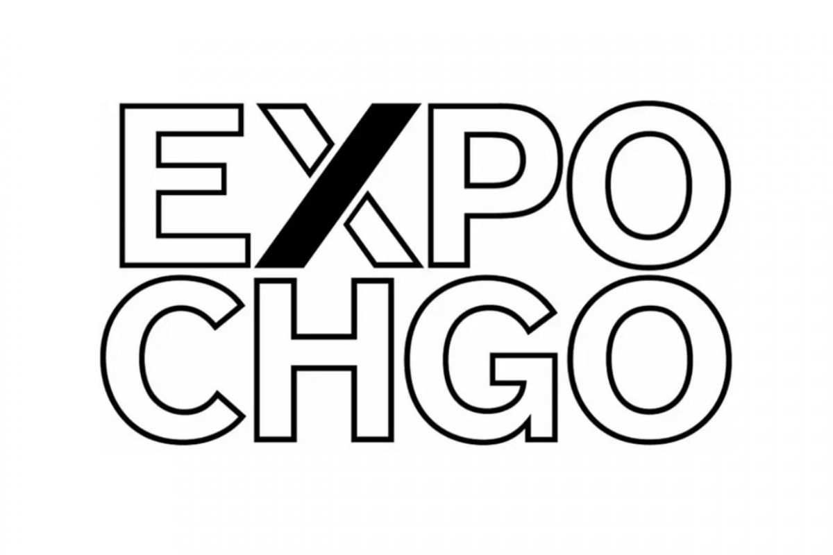 Optima Lakeview® Apartments in Chicago, IL Black and white logo with "EXPO CHGO" in bold, outlined capitals, representing EXPO Chicago 2025 at Navy Pier.